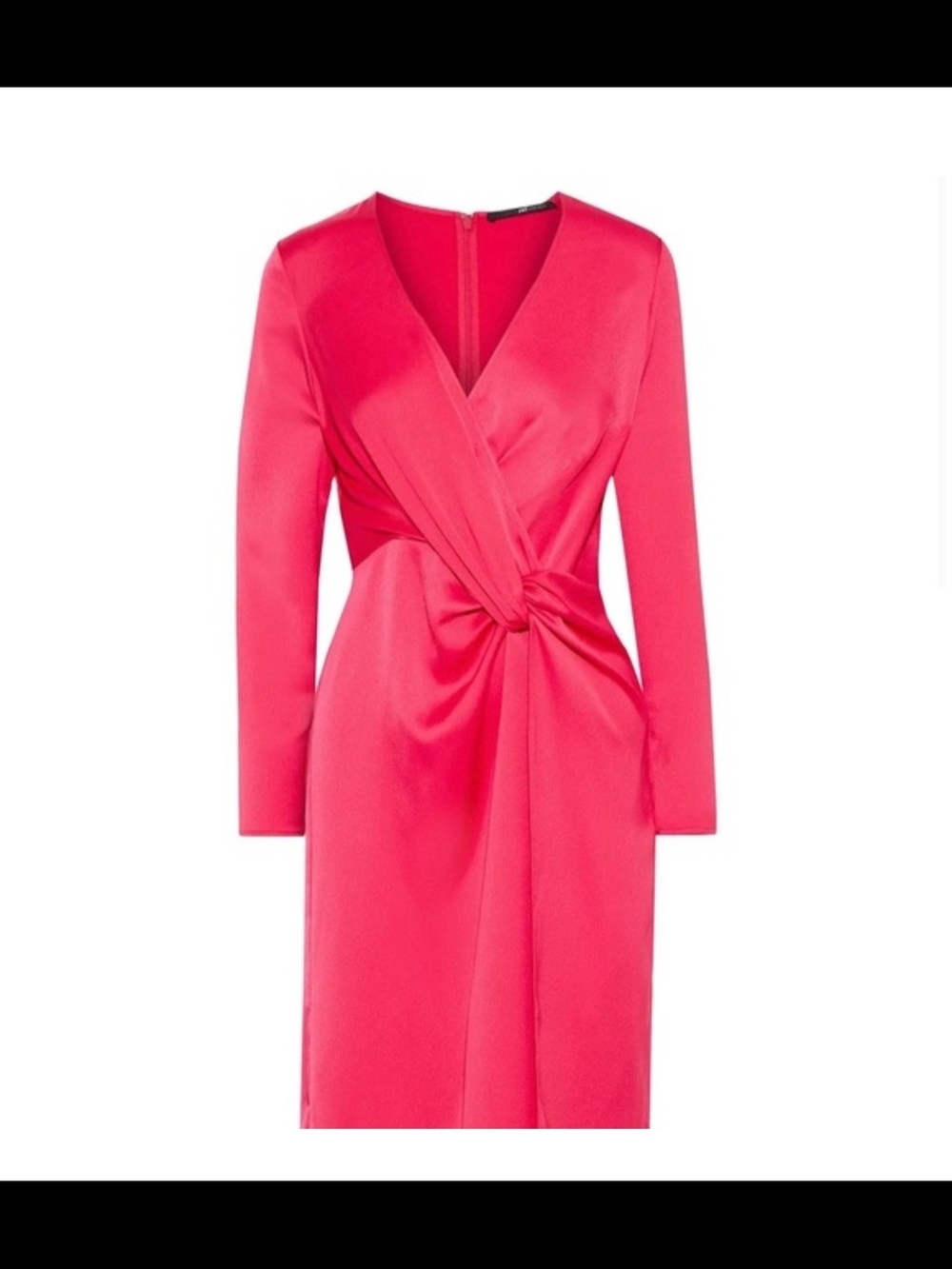JAYGODFREY Fuchsia Long-Sleeve Twist-Front V-Neck Dress